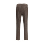 Brown Cotton Casual Pants