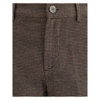 Brown Cotton Casual Pants