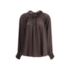 Brown Silk Blouse