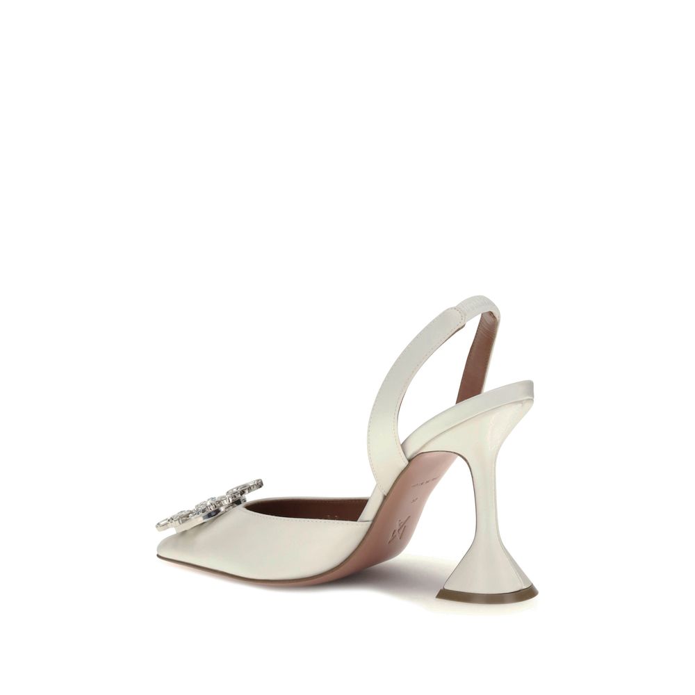White Calf Leather Bos Taurus High Heel Pumps