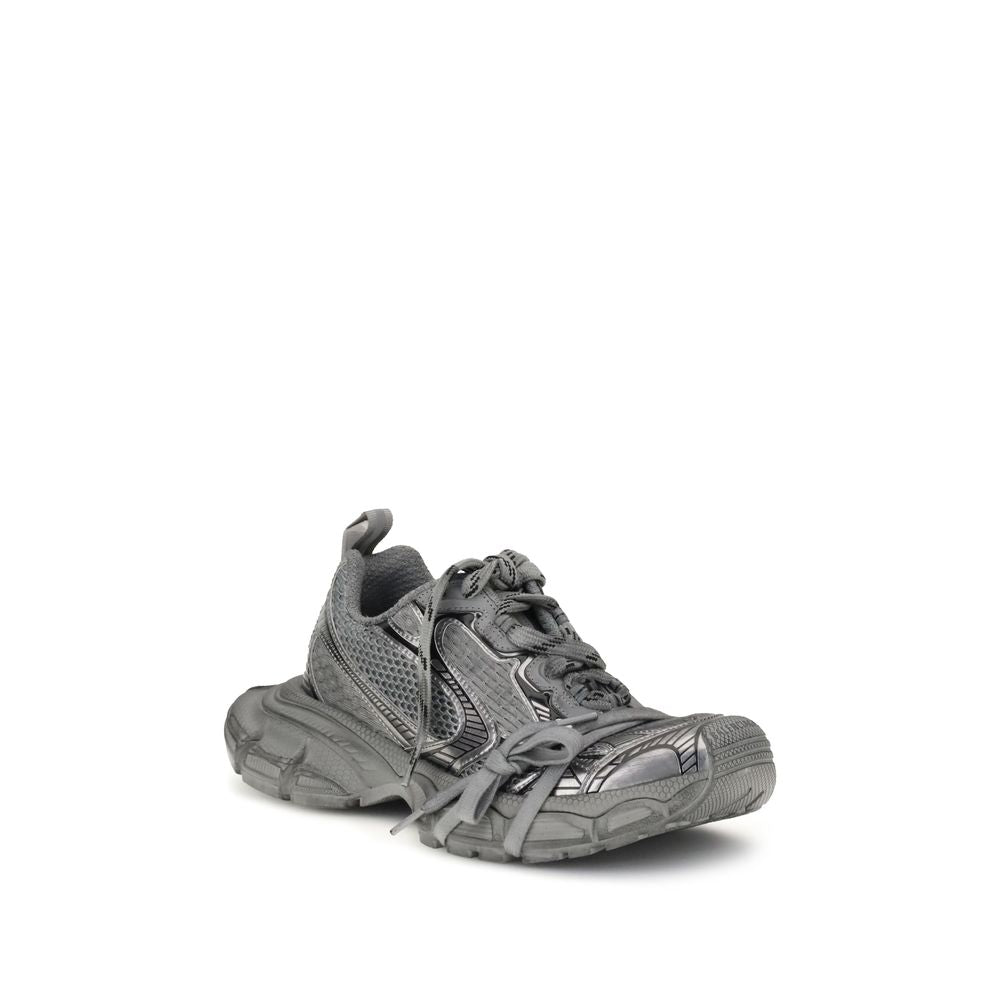 Gray Polyurethane Chunky Sneakers