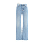 Light Blue Cotton Straight-Leg Jeans