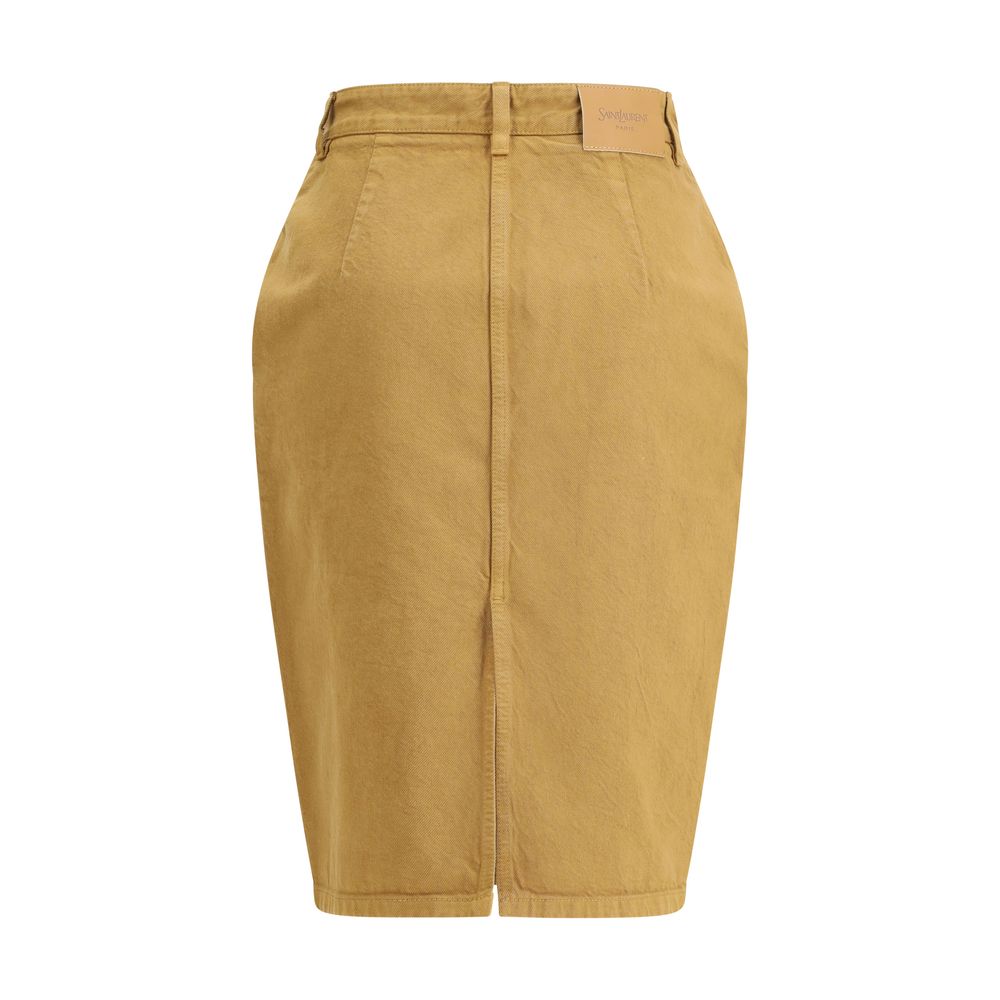 Beige Denim Skirt