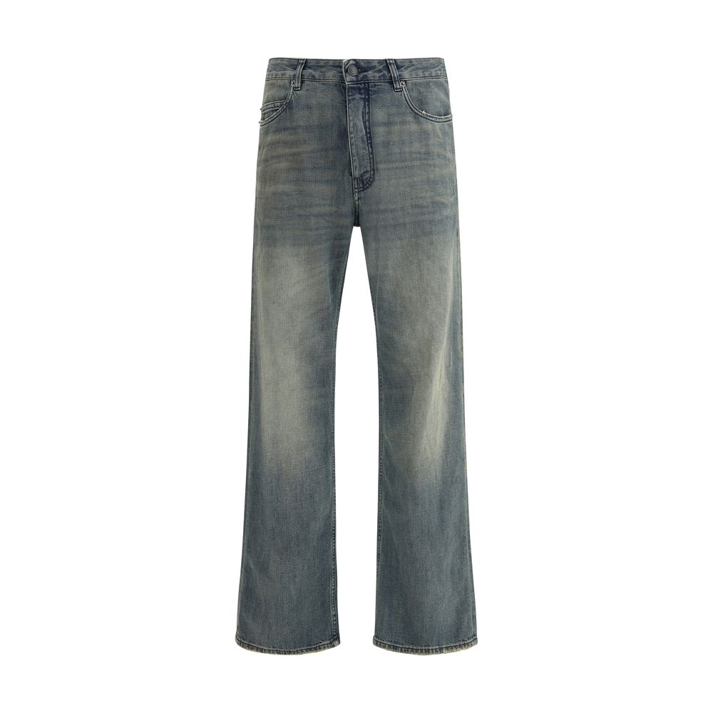 Blue Cotton Relaxed Fit Jeans