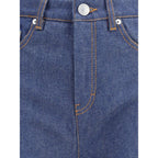 Blue Cotton Flared Jeans