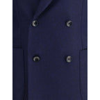 Blue Fleece Wool Coat