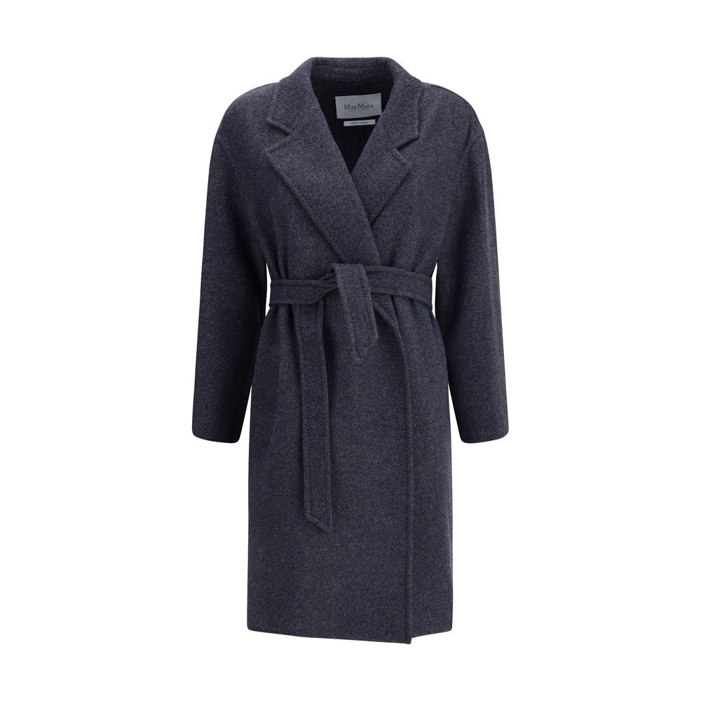 Blue Fleece Wool Coat