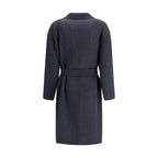 Blue Fleece Wool Coat