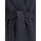 Blue Fleece Wool Coat
