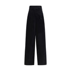 Black Cotton Casual Pants
