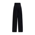 Black Cotton Casual Pants