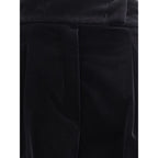 Black Cotton Casual Pants