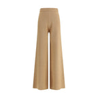Beige Wool Casual Pants