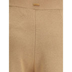 Beige Wool Casual Pants