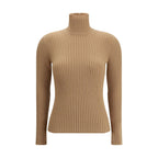 Beige Wool Long Sleeve T-Shirt