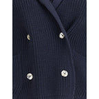 Blue Merino Wool Cardigan