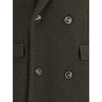 Green Fleece Wool Coat