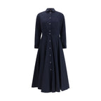Blue Cotton Casual Dress