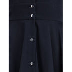 Blue Cotton Casual Dress