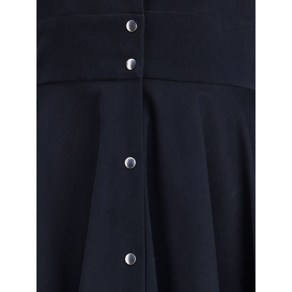 Blue Cotton Casual Dress