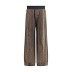 Brown Cotton Casual Pants
