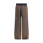 Brown Cotton Casual Pants