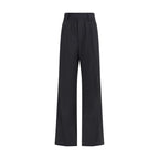 Black Fleece Wool Casual Pants