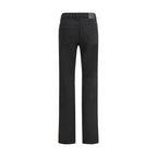 Black Cotton Straight-Leg Jeans