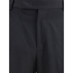 Black Fleece Wool Casual Pants