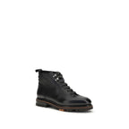 Black Calf Leather Bos Taurus Lace-Up Boots
