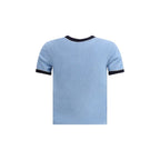 Light Blue Cotton Sleeveles T-Shirt