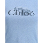 Light Blue Cotton Sleeveles T-Shirt