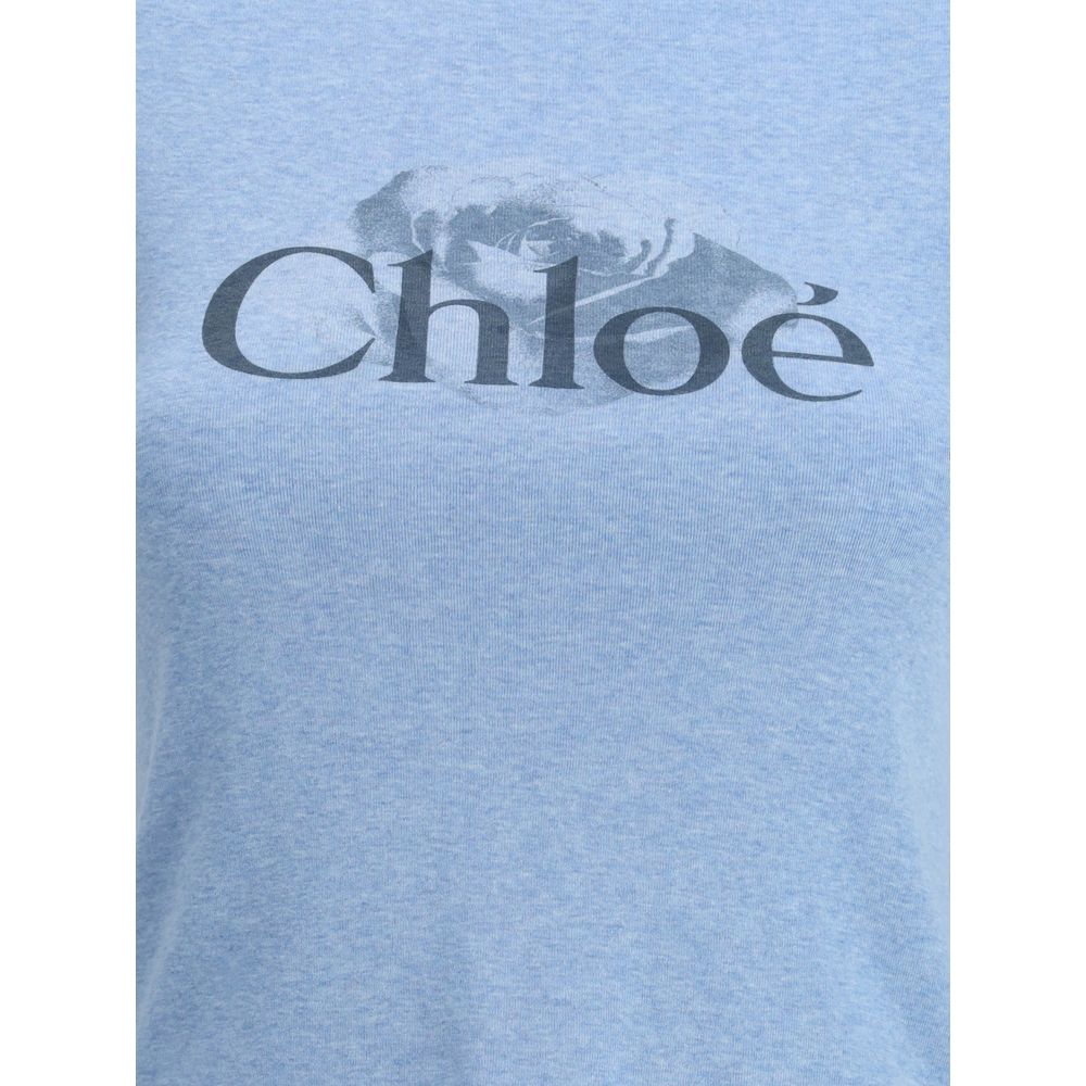 Light Blue Cotton Sleeveles T-Shirt