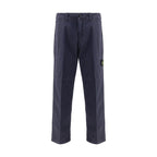 Purple Cotton Casual Pants