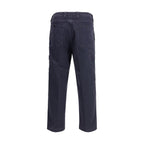 Purple Cotton Casual Pants