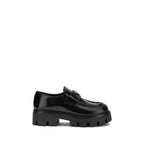 Black Calf Leather Bos Taurus Platform Loafers