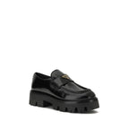 Black Calf Leather Bos Taurus Platform Loafers