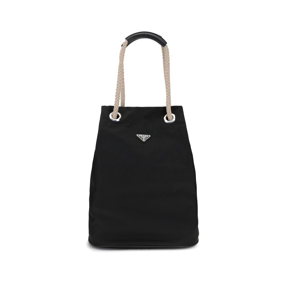 Black Recycled Polyamide Shoulder Bag