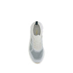 White Polyester Athletic Sneakers