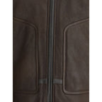 Brown Calf Leather Bos Taurus Coat