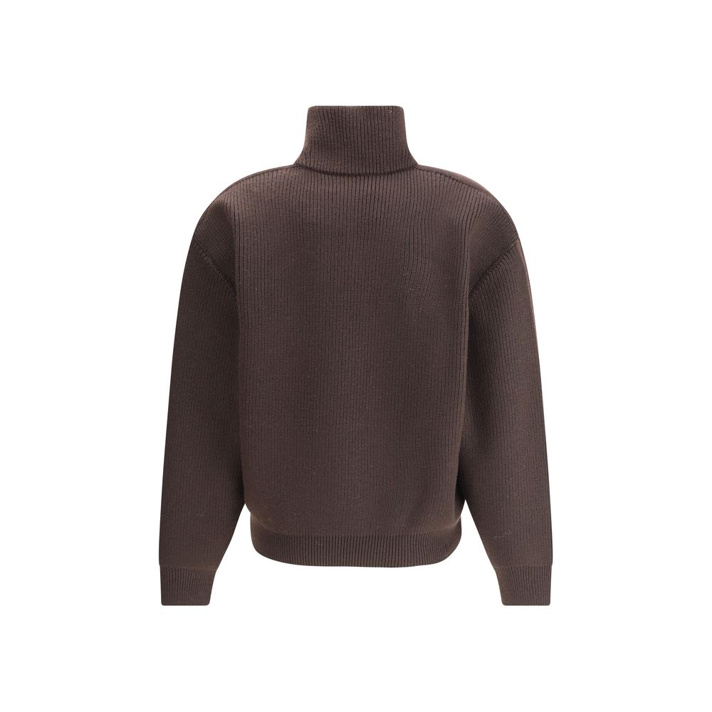 Brown Lamb Leather Sweatshirt