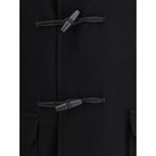 Black Fleece Wool Coat