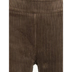 Brown Cotton Casual Pants