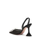 Black Polyester High Heel Pumps