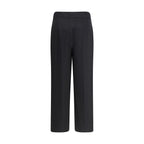 Black Fleece Wool Casual Pants