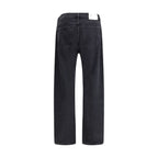 Black Cotton Straight-Leg Jeans