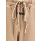 Beige Cotton Casual Pants