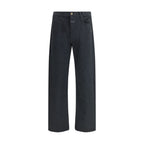 Black Cotton Straight-Leg Jeans