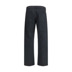Black Cotton Straight-Leg Jeans