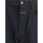 Black Cotton Straight-Leg Jeans